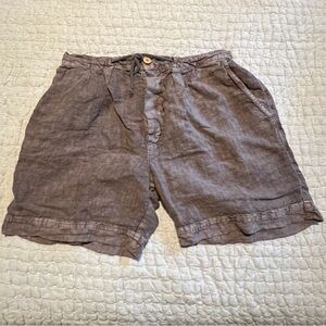 Men's Casual Brown Linen Shorts